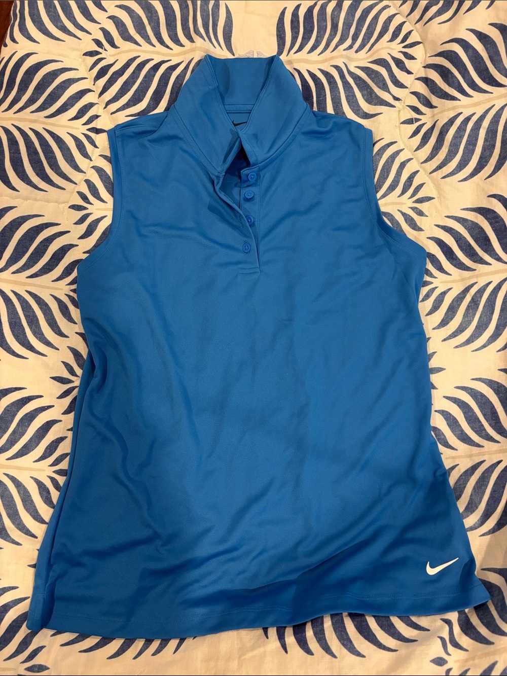 Nike Women’s Sleeveless Blue Athletic Dri-Fit Polo Tank